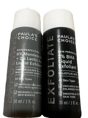 New Paula's Choice Skin Perfecting Liquid Exfoliant Duo — Black/Grey 2 pc